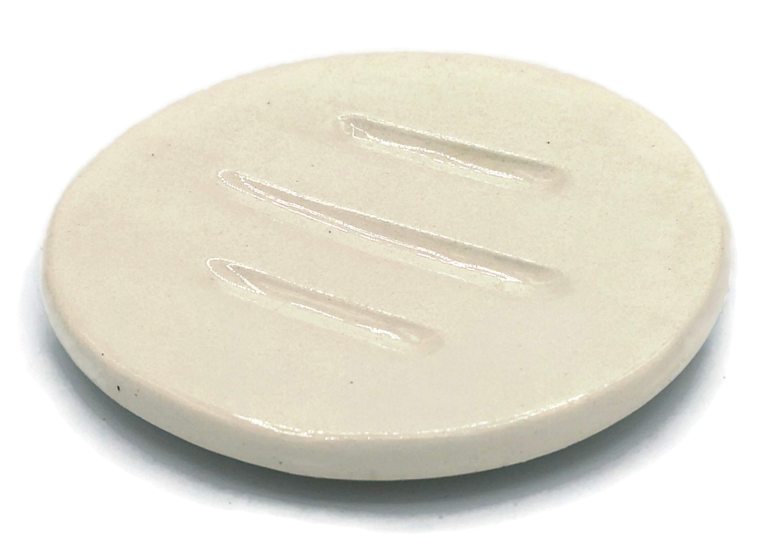 White Ceramic Soap Dish & Sponge Holder for Bathroom, Kitchen Sink - Durable, Non-Slip, Water-Resistant for Showers, Countertops, and Vanities