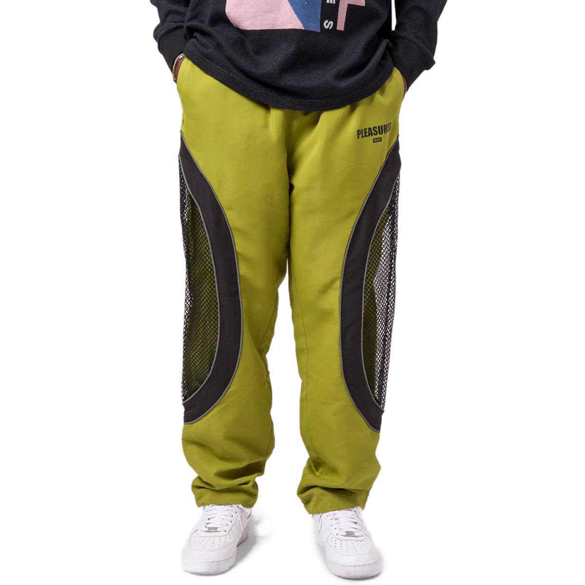 HUF x Pleasures Darton Track Pants for Men - Green Casual Joggers with Streetwear Style | Perfect for Gym, Running, and Urban Fashion Outfits