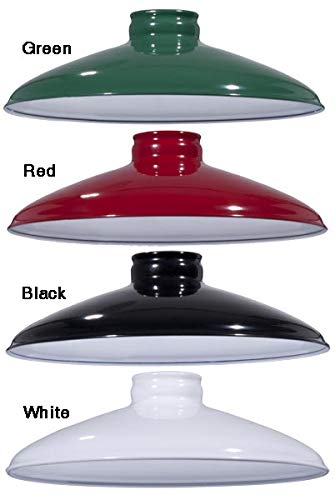 B&P Lamp® Black Porcelain Pendant Light Fixture with Shade - 10 Inch Diameter, Includes Socket, Cord & Canopy - Perfect for Kitchen Island, Dining Room, or Entryway Lighting