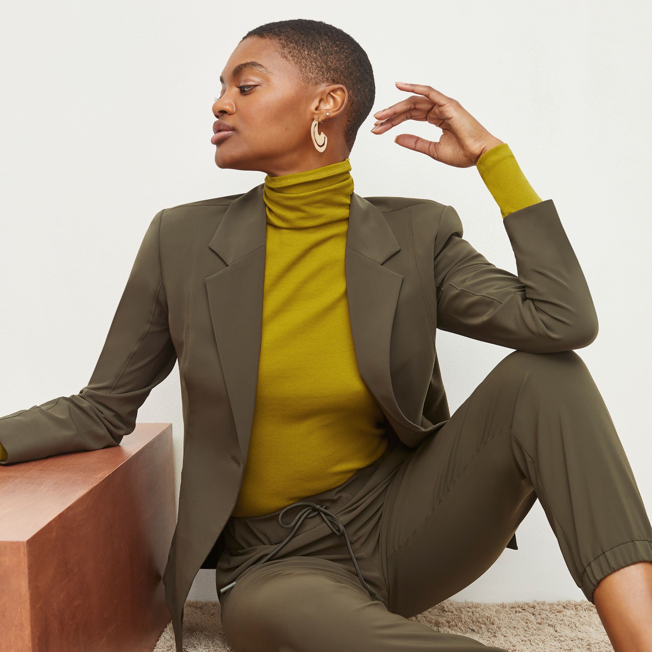 Delaney Jogger Pants for Women - OrigamiTech Stretch Olive Green Joggers | Comfortable Workout, Yoga, Lounge & Casual Wear
