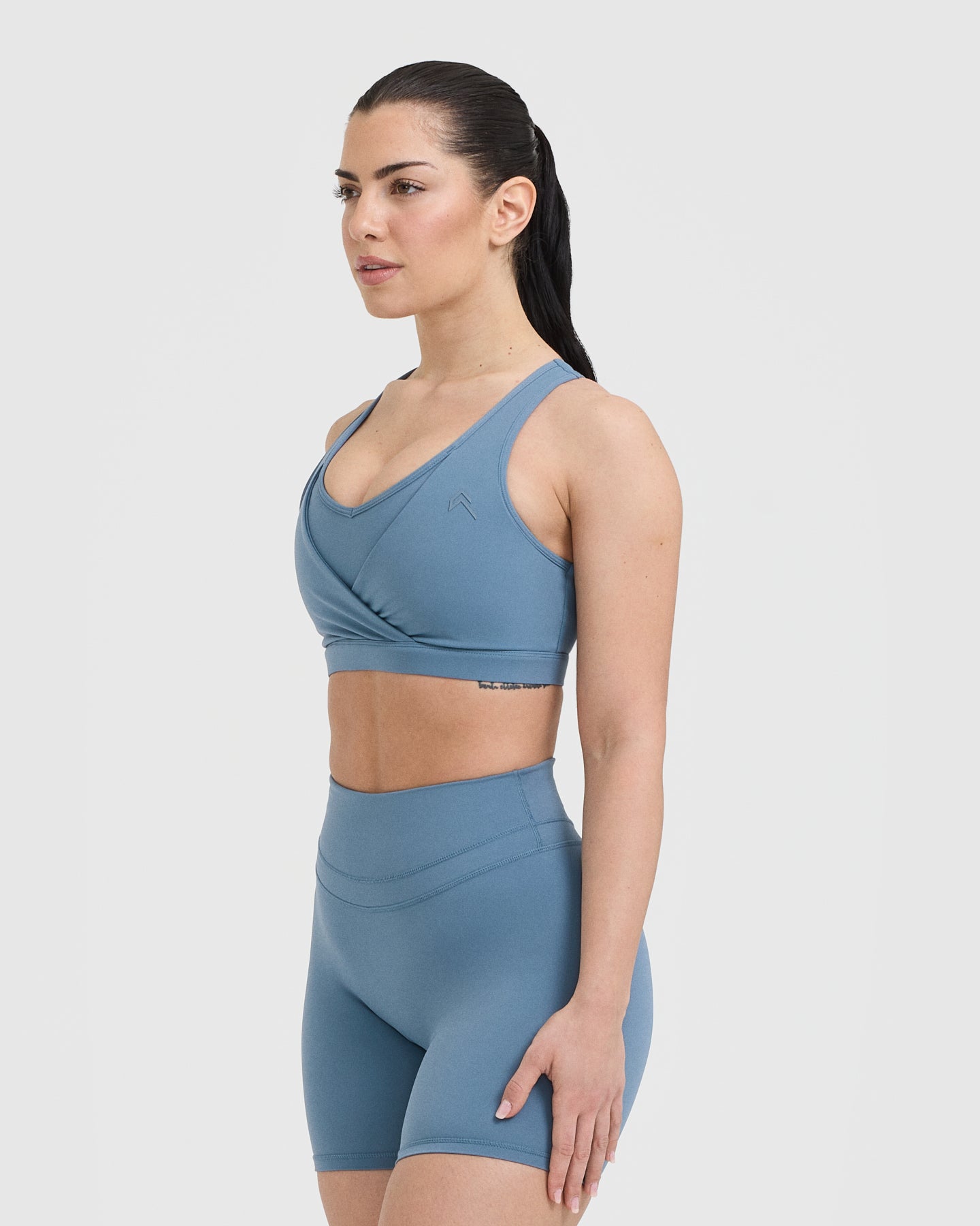 High Support Sports Bra for Women - Moonstone Blue | Seamless Workout Top for Running, Yoga & Gym | Breathable & Comfortable Activewear