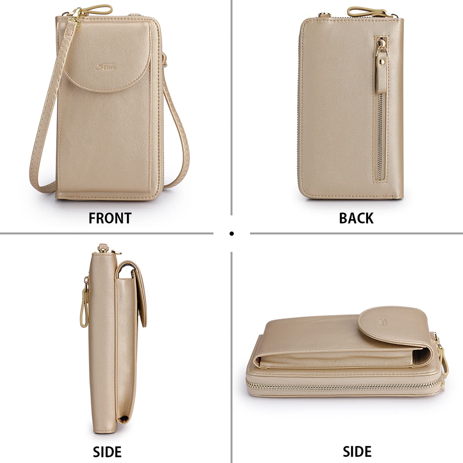S-ZONE RFID Blocking Small Crossbody Bag for Women - Anti-Theft Phone Purse with Credit Card Slots | Perfect for Travel, Shopping & Everyday Use