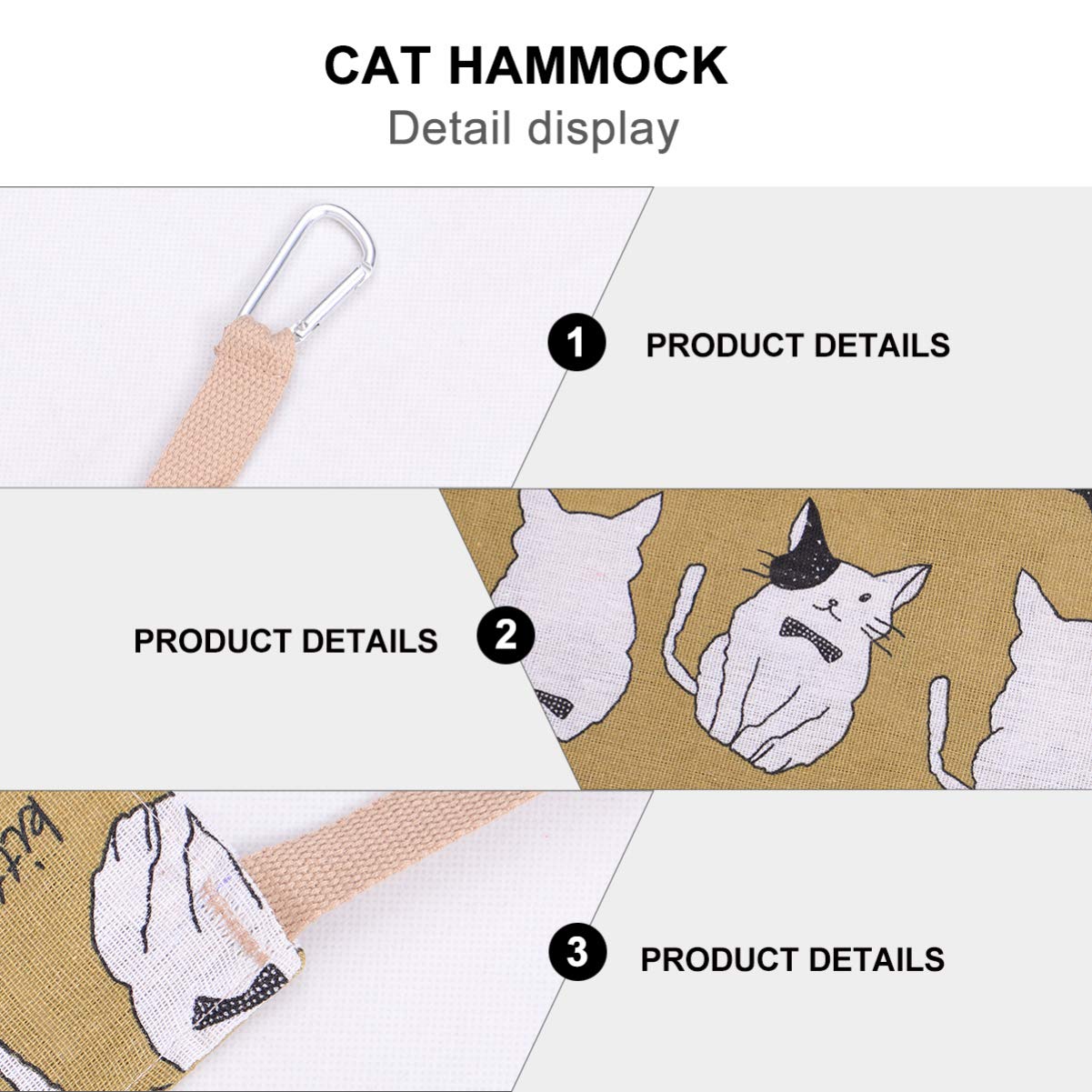 NUOBESTY Summer Cat Hammock - Light Brown Hanging Pet Bed for Cats, Breathable Cooling Cat Hammock for Cage, Indoor & Outdoor Use, 47x47x0.1cm - Perfect for Hot Weather & Relaxing in Sunrooms, Balconies or Gardens