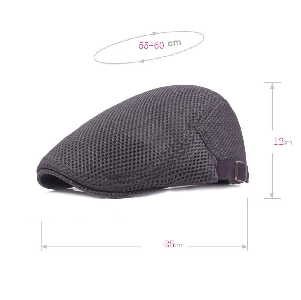 Stylish Summer Beret Hat for Men & Women - Breathable Mesh Newsboy Flat Cap, Adjustable (55-60cm) - Perfect for Outdoor Activities, Travel & Fashion