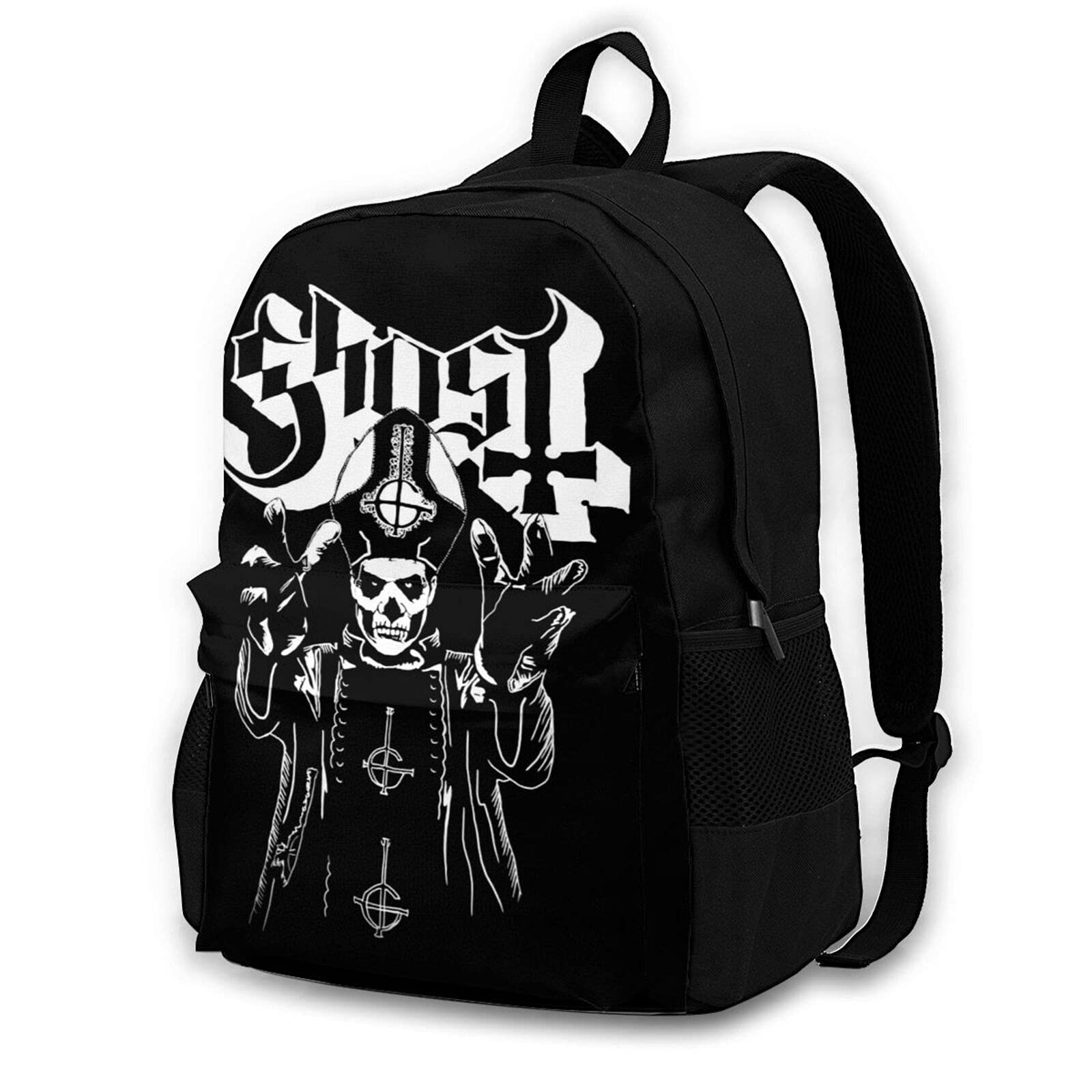 LIODFGLER Ghost Band Logo Unisex Lightweight Backpack - Large Capacity Travel Backpack for School, Work, Gym & Outdoor Adventures - Water-Resistant Durable Daypack with Multiple Pockets
