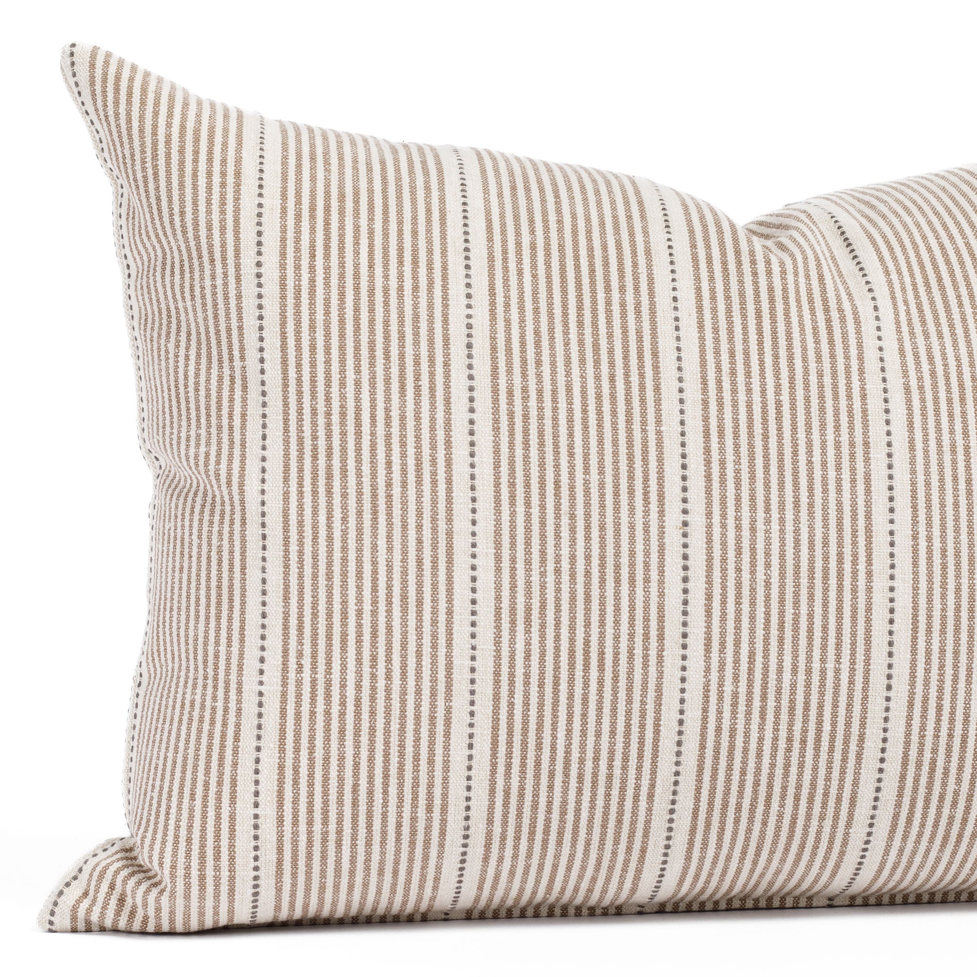 Harper Stripe 14x20 Lumbar Pillow for Couch & Bed - Coffee Brown Decorative Throw Pillow - Perfect for Living Room, Bedroom, and Home Decor