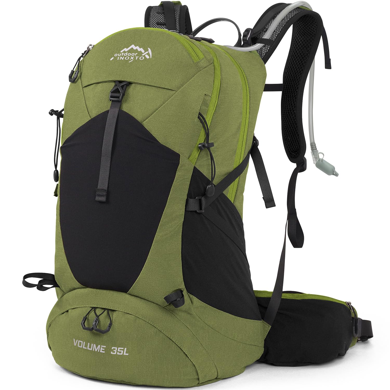 **35L Waterproof Hiking Backpack with 3L Hydration Bladder & Rain Cover - Lightweight Daypack for Camping, Trekking & Outdoor Adventures - Men & Women (Dark Green) - Perfect for Day Hikes, Travel & Backpacking**