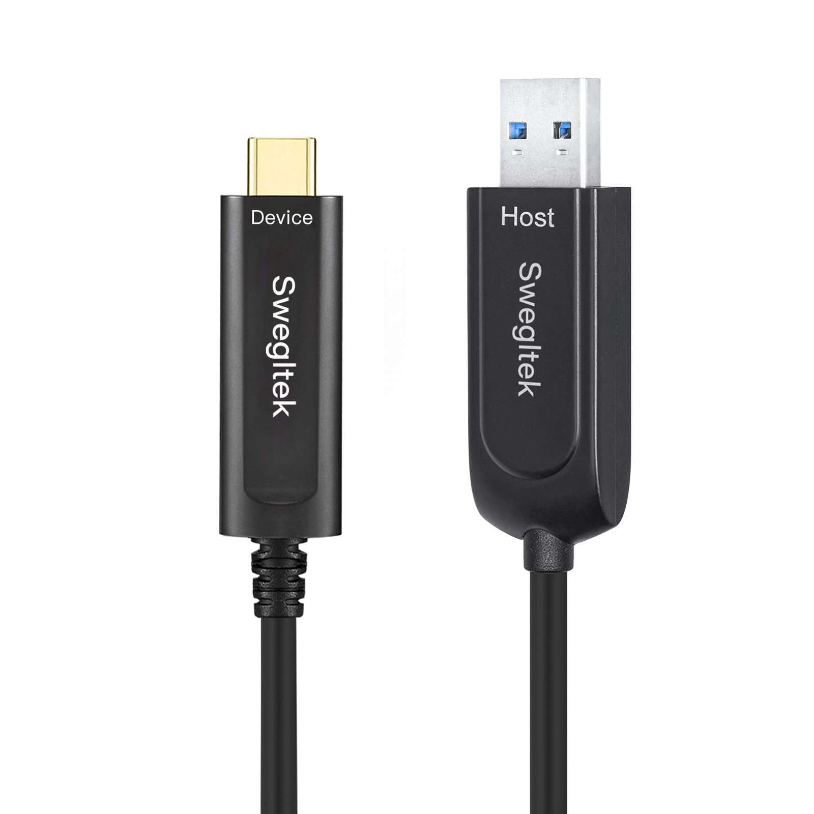 High-Speed 33ft USB A to USB C Fiber Optic Cable 10Gbps - Compatible with Industrial Cameras, Medical Equipment, Printers & Gaming Controllers - Perfect for Machine Vision, Security Systems & Broadcast Studios