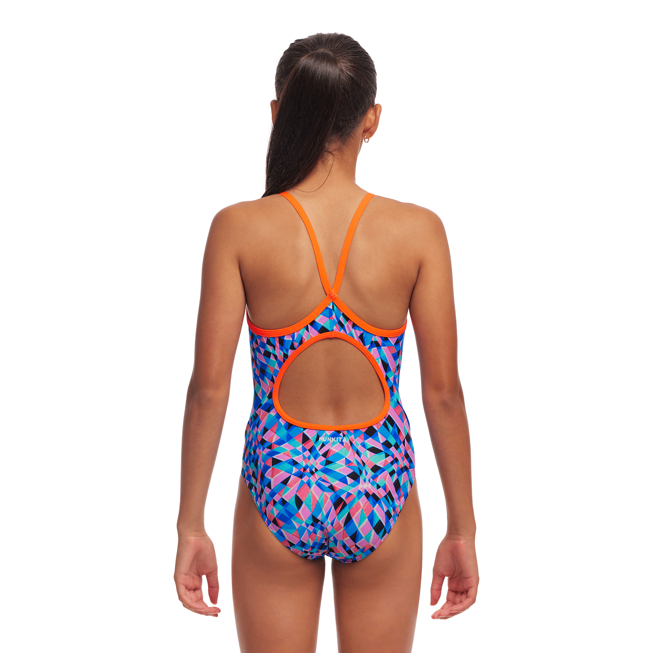 Funkita Warp Tour Diamond Back Girls Swimsuit - Stylish One-Piece Bathing Suit for Teens & Kids - Perfect for Pool Parties, Beach Vacations & Summer Swimming