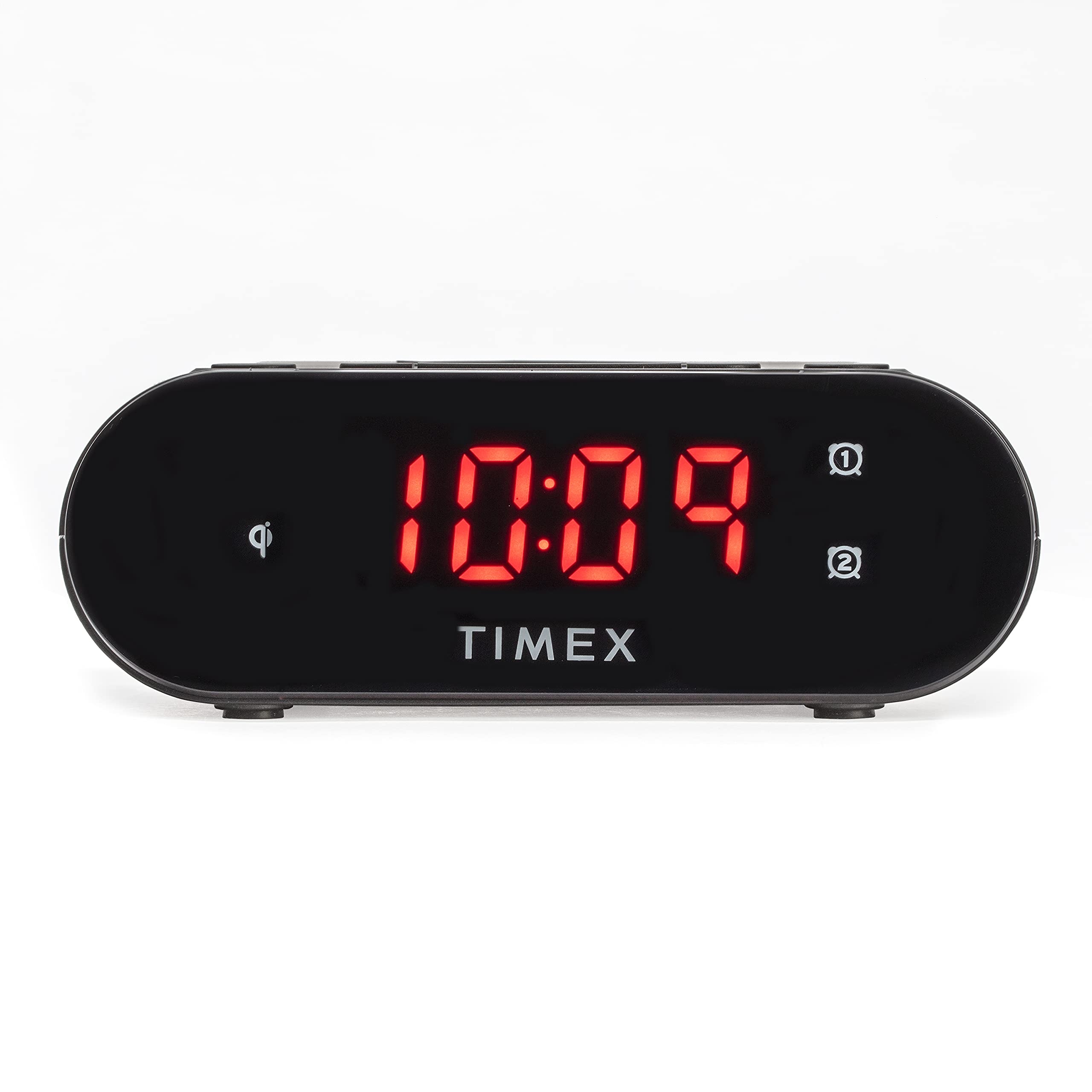 Timex TW300 Wireless Charging Dual Alarm Clock with Large LED Display, Dimmer, Snooze & Battery Backup - Ideal for Bedside Tables, Nightstands & Home Office Desks