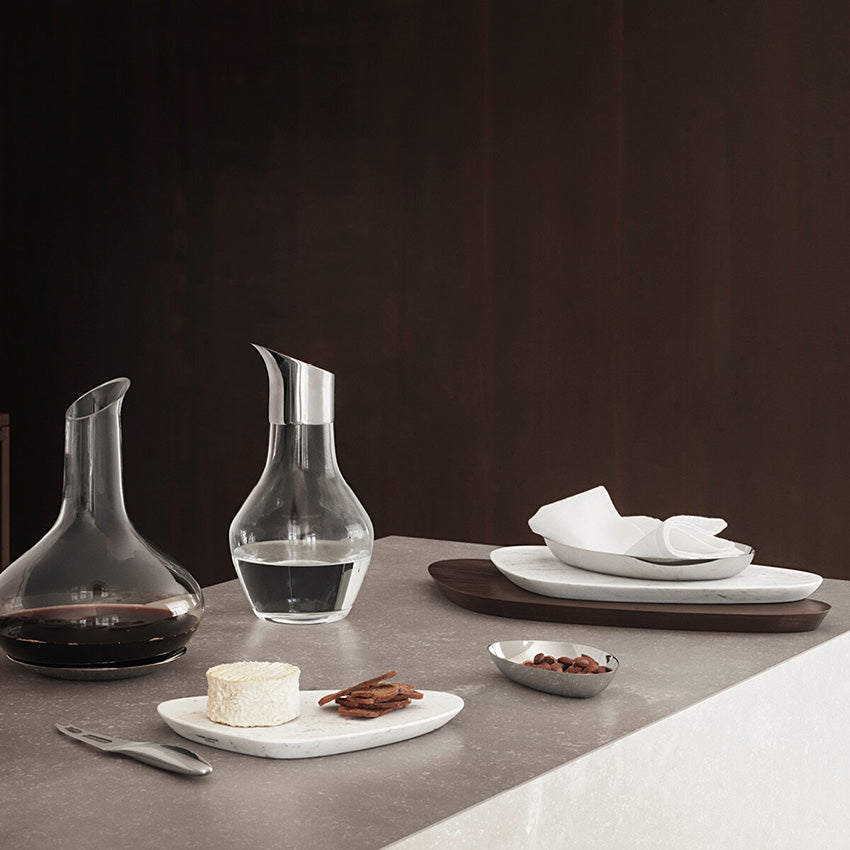 Georg Jensen Sky Wine Carafe Coaster - Stainless Steel Glass Holder for Wine Decanter & Carafe - Perfect for Dining Table, Bar, and Wine Tasting Events
