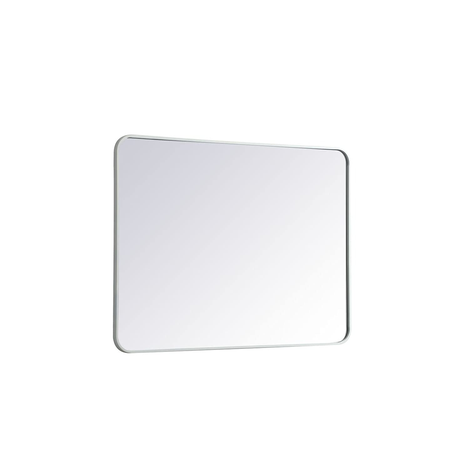 Elegant White Metal Rectangular Mirror 30x40 - Home Decor & Wall Styling