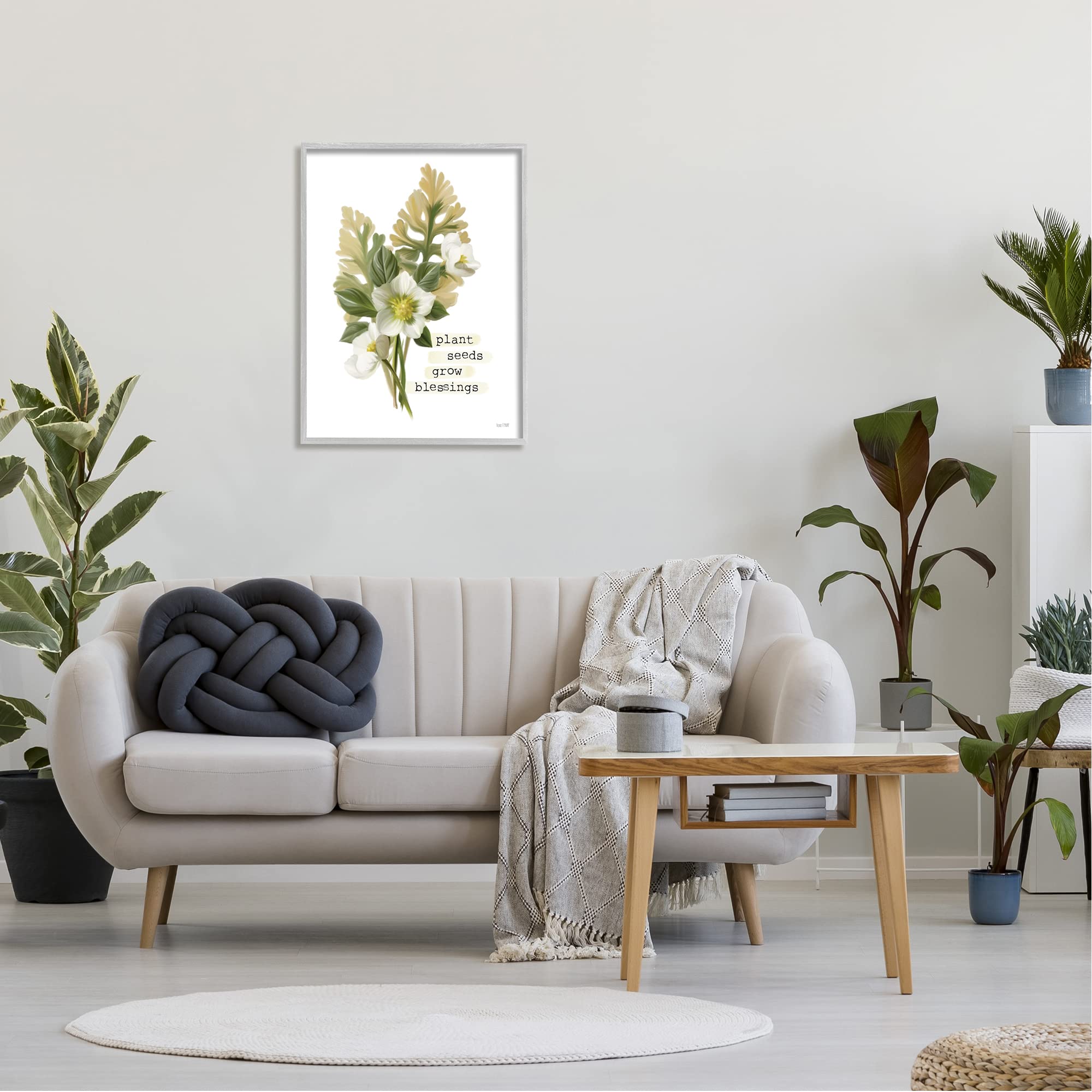 Stupell Industries 'Plant Seeds Grow Blessings' Inspirational Spring Garden Wall Art - House Fenway Design - Perfect for Home Decor, Living Room, Bedroom & Office