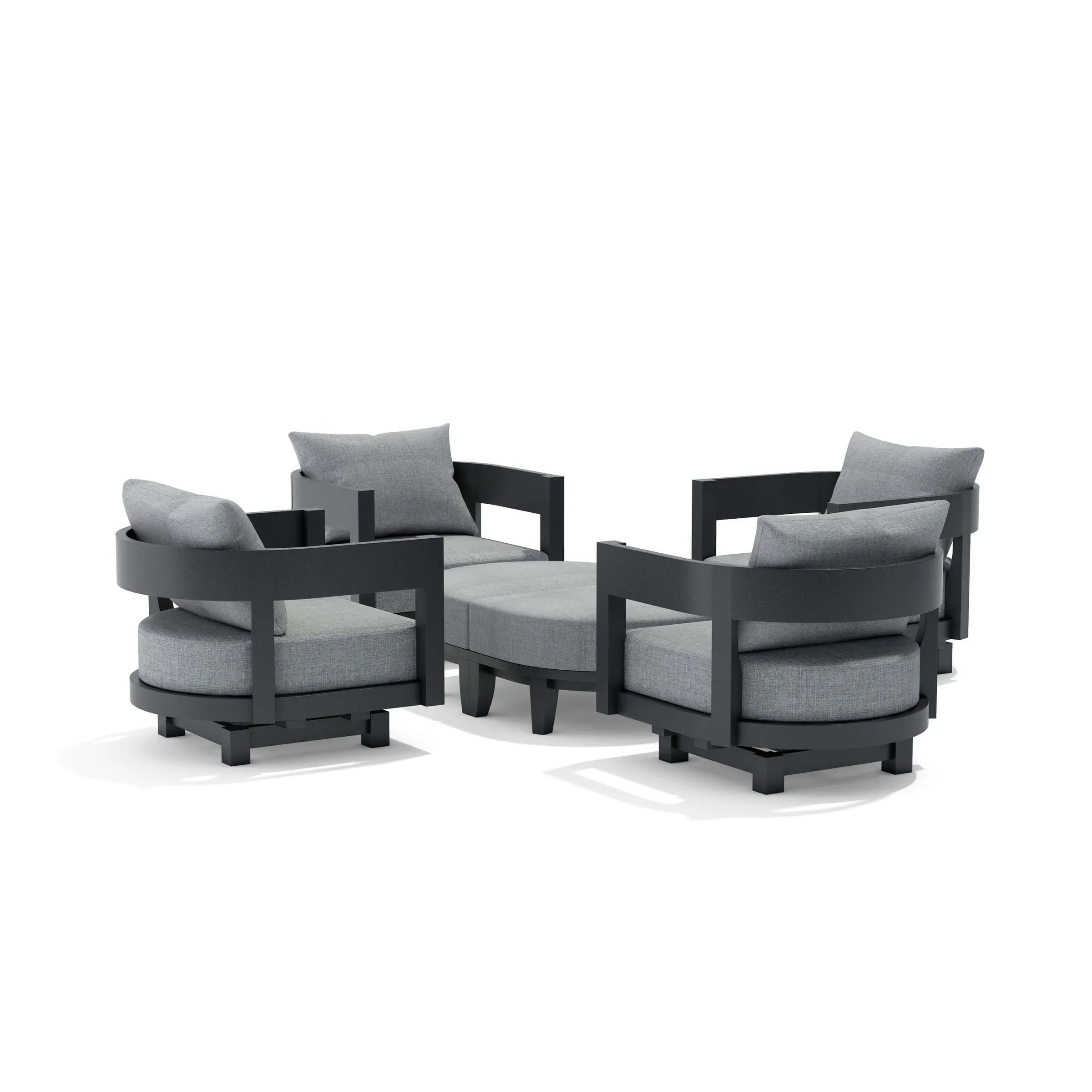 Anderson Teak 6-Piece Coronado Aluminum Deep Seating Patio Furniture Set (SET 174 AL) - Perfect for Outdoor Living, Poolside Lounging & Backyard Relaxation