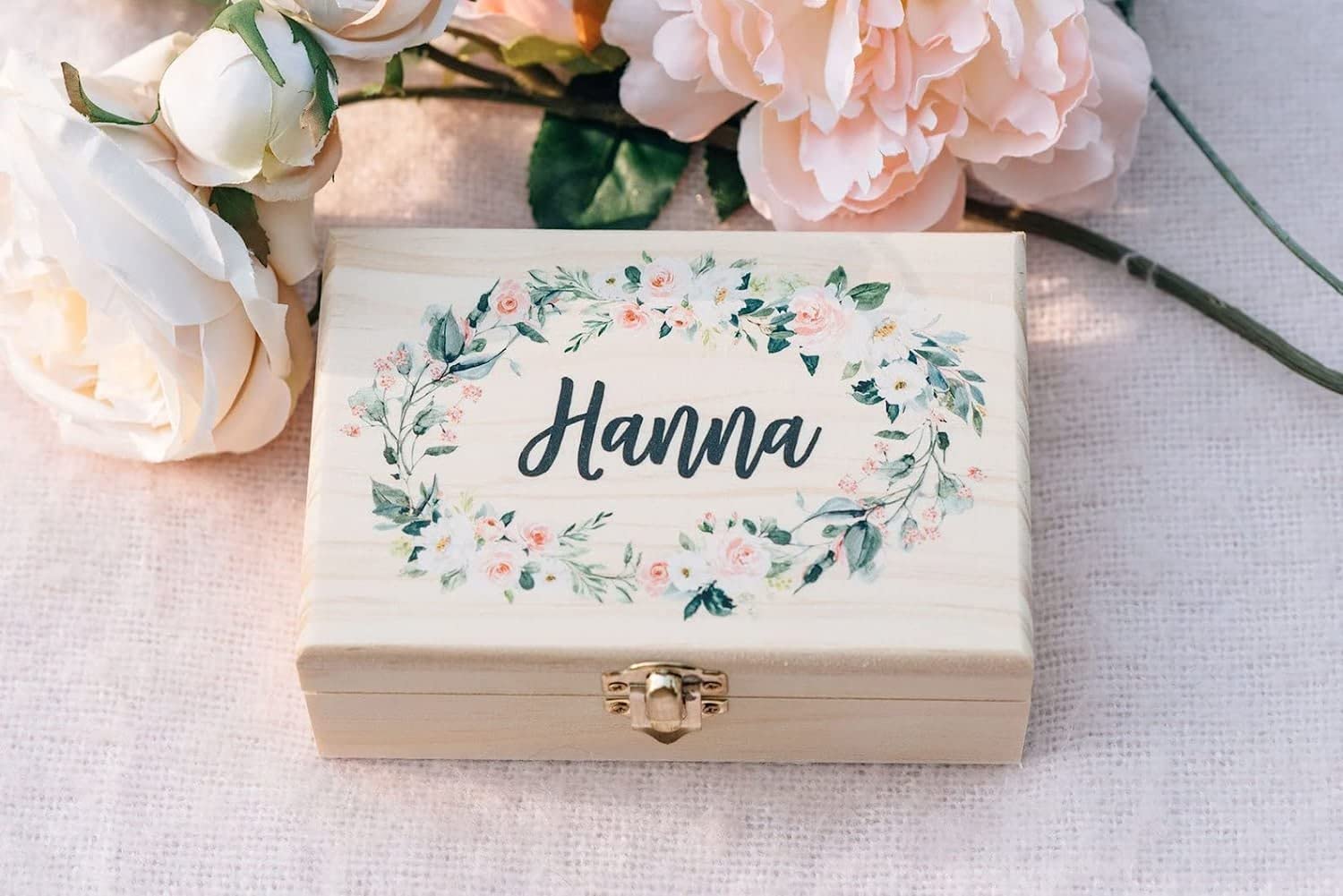Personalized Wooden Flower Girl Gift Box for Bridesmaids - Custom Bridal Party Gift Set (6x4x2) - Perfect for Weddings, Baby Showers & Special Occasions - #WB001