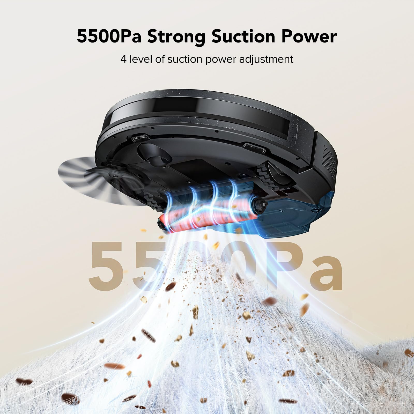 Smart Robot Vacuum and Mop Combo - 5500Pa Strong Suction, LiDAR Navigation, Works with Alexa & App, 120 Min Runtime for Pet Hair, Carpets & Hard Floors - Perfect for Home Cleaning & Multi-Surface Maintenance (B20-3)