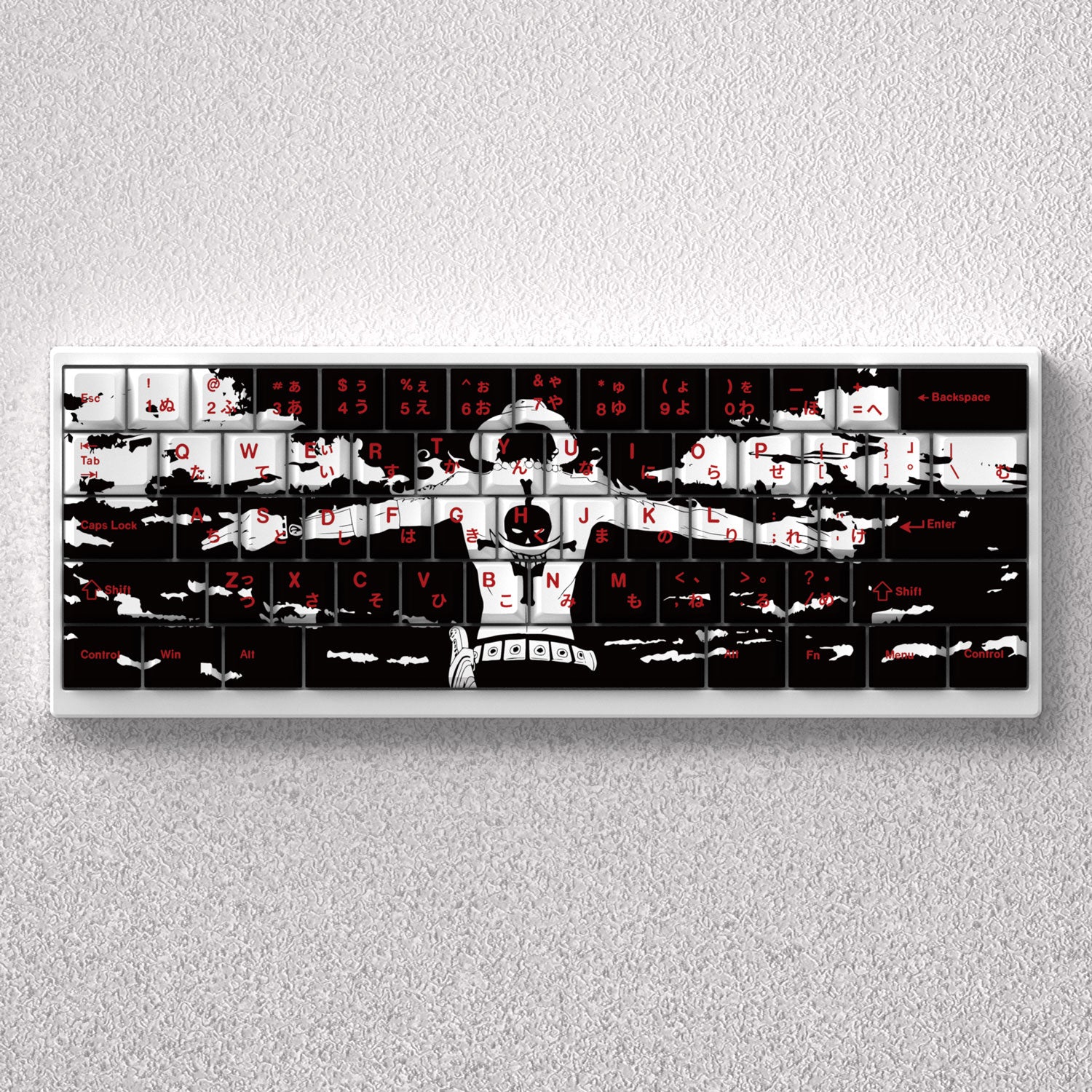 One Piece Anime Ace Keycap Set - PBT Material, Sublimation Printed, Original Height - Perfect for Mechanical Keyboards, Gaming & Anime Enthusiasts