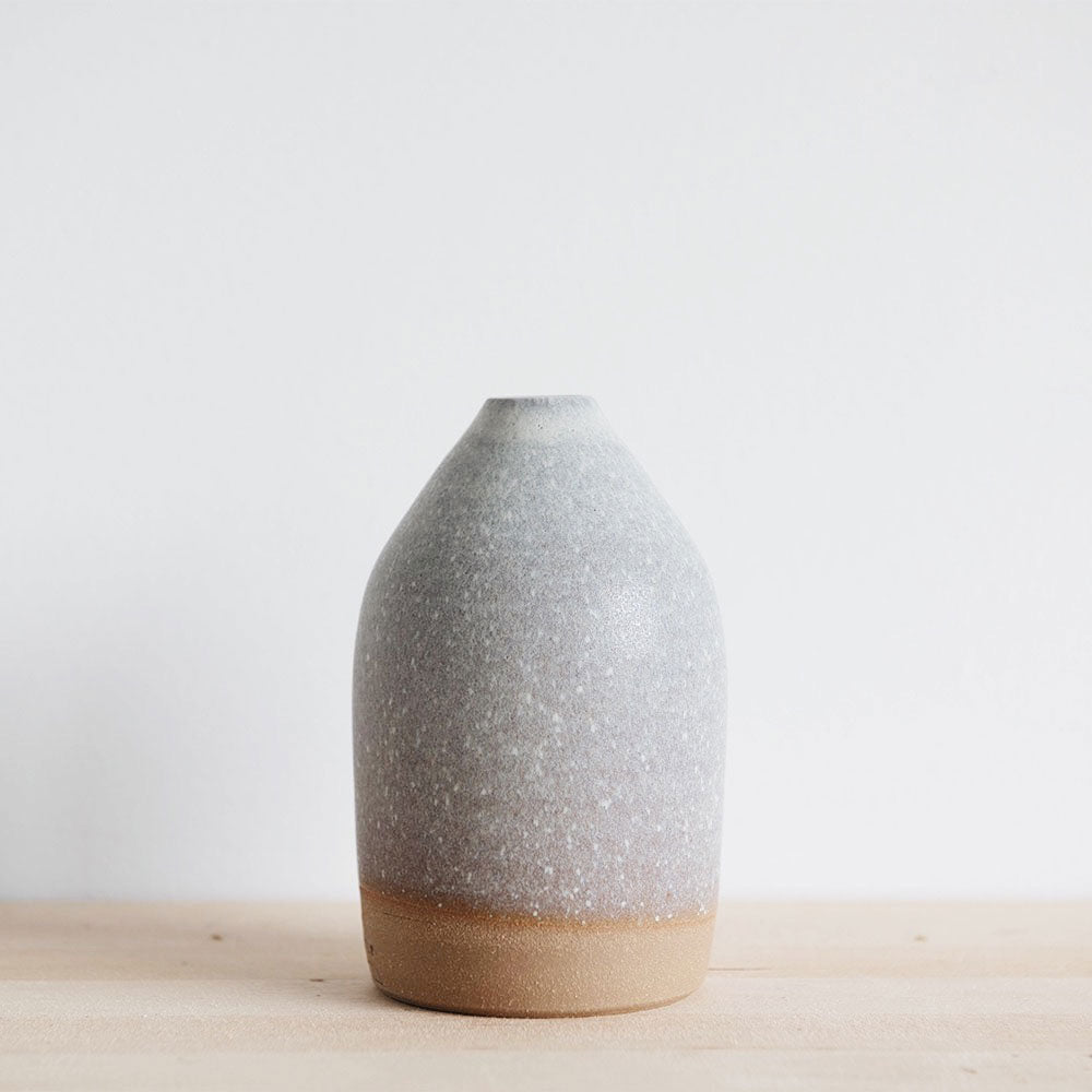 Handmade Ceramic Bud Vase - Small Dark Floral Vase for Home Decor, Wedding Centerpieces & Tabletop Arrangements