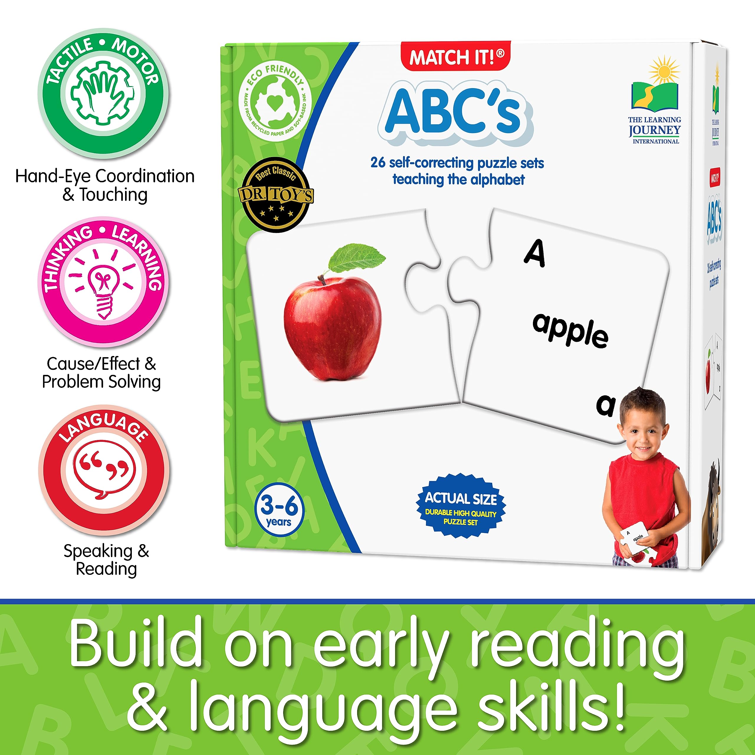 The Learning Journey: Match It! - ABCs - Educational Alphabet Puzzle for Toddlers Ages 2-5, Award-Winning Preschool Learning Toy | Perfect for Homeschooling, Classroom Activities & Early Childhood Development