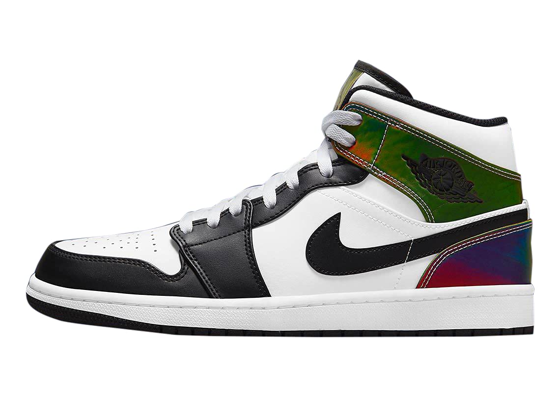 Nike Air Jordan 1 Mid SE Heat Reactive Basketball Shoes for Men - White/Black Colorway - Size 10.5 - Perfect for Streetwear, Casual Outfits & Sneaker Collectors