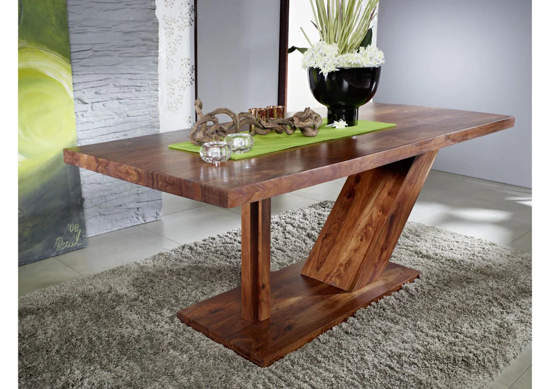 Gfine Solid Sheesham Wood 6-Seater Dining Table 157x88x76cm - Perfect for Family Gatherings & Dinner Parties