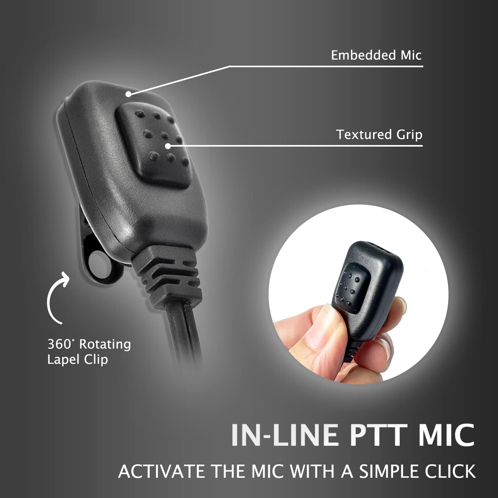ProMaxPower Two-Way Radio G-Shape Swivel Earpiece Headset - 5 Pack Compatible with Motorola SL7550e SL300 SL4000 SL1K - Hands-Free Communication for Security, Construction & Event Staff