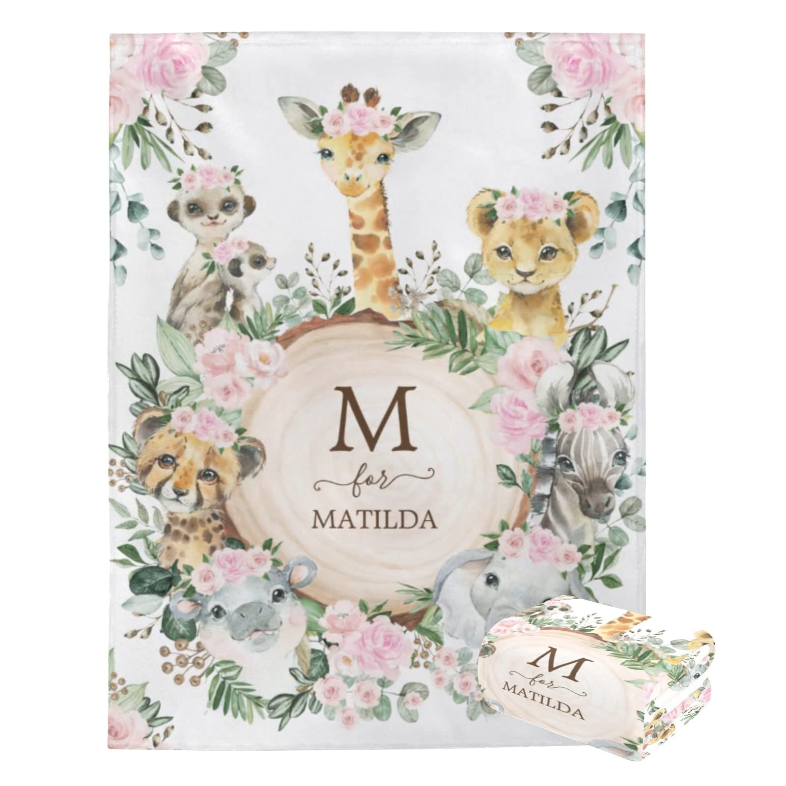 Eyesoul Personalized Baby Blankets with Name - Custom Baby Girl Gifts, Receiving Blankets & Nursery Decor for Newborns (60x80 inches) - Perfect for Christenings, Baby Showers & Nursery Room Decorations