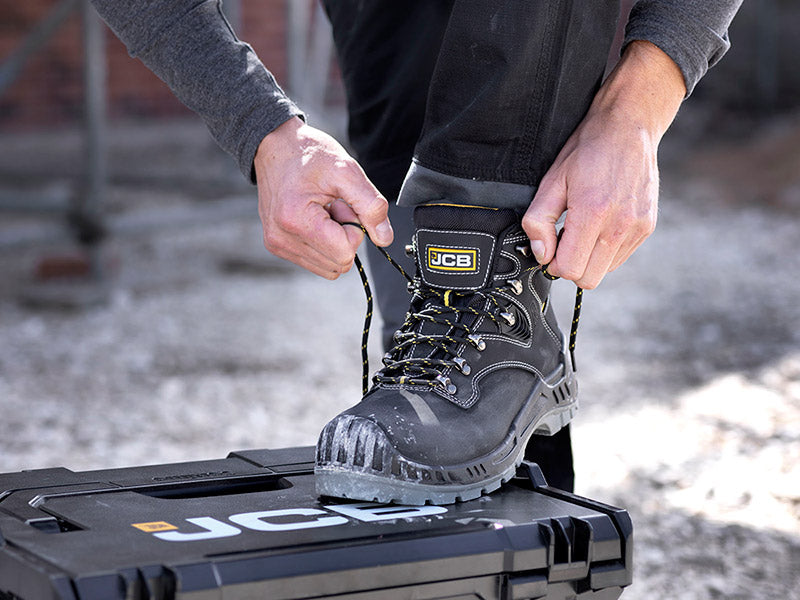 JCB Backhoe Safety Boots S3 HRO SRC - Heavy Duty Work Boots for Construction, Digging & Outdoor Labor - Perfect for Construction Sites, Landscaping & Industrial Work