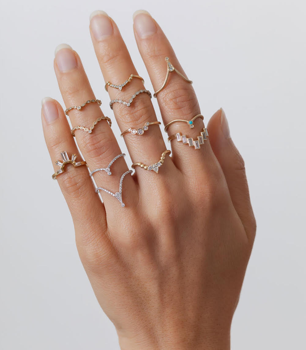 Elegant Tiara Nesting Band - Stackable Rings Set for Women, Perfect for Layering & Everyday Wear - Jewelry Gift for Her, Bridal, Party & Special Occasions