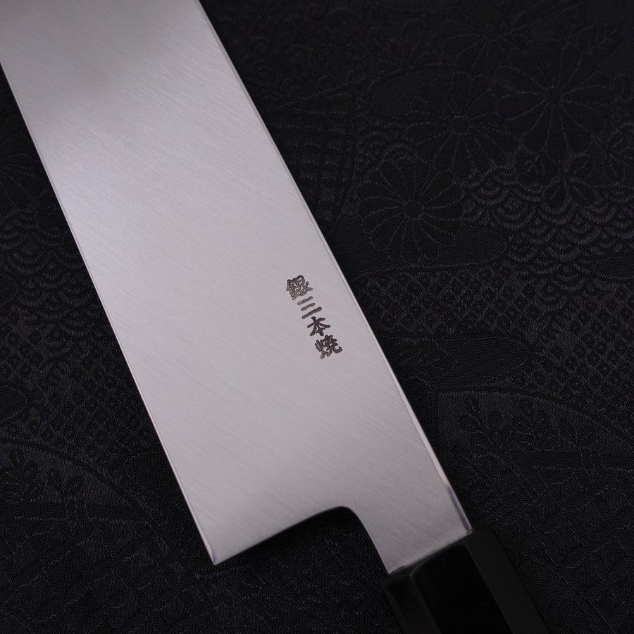 Premium Usaba Kanto Honyaki Silver Steel #3 Knife - 180mm Mirror Finish with Buffalo Ebony Handle - Japanese Chef Knife for Sushi, Vegetables & Precision Cutting