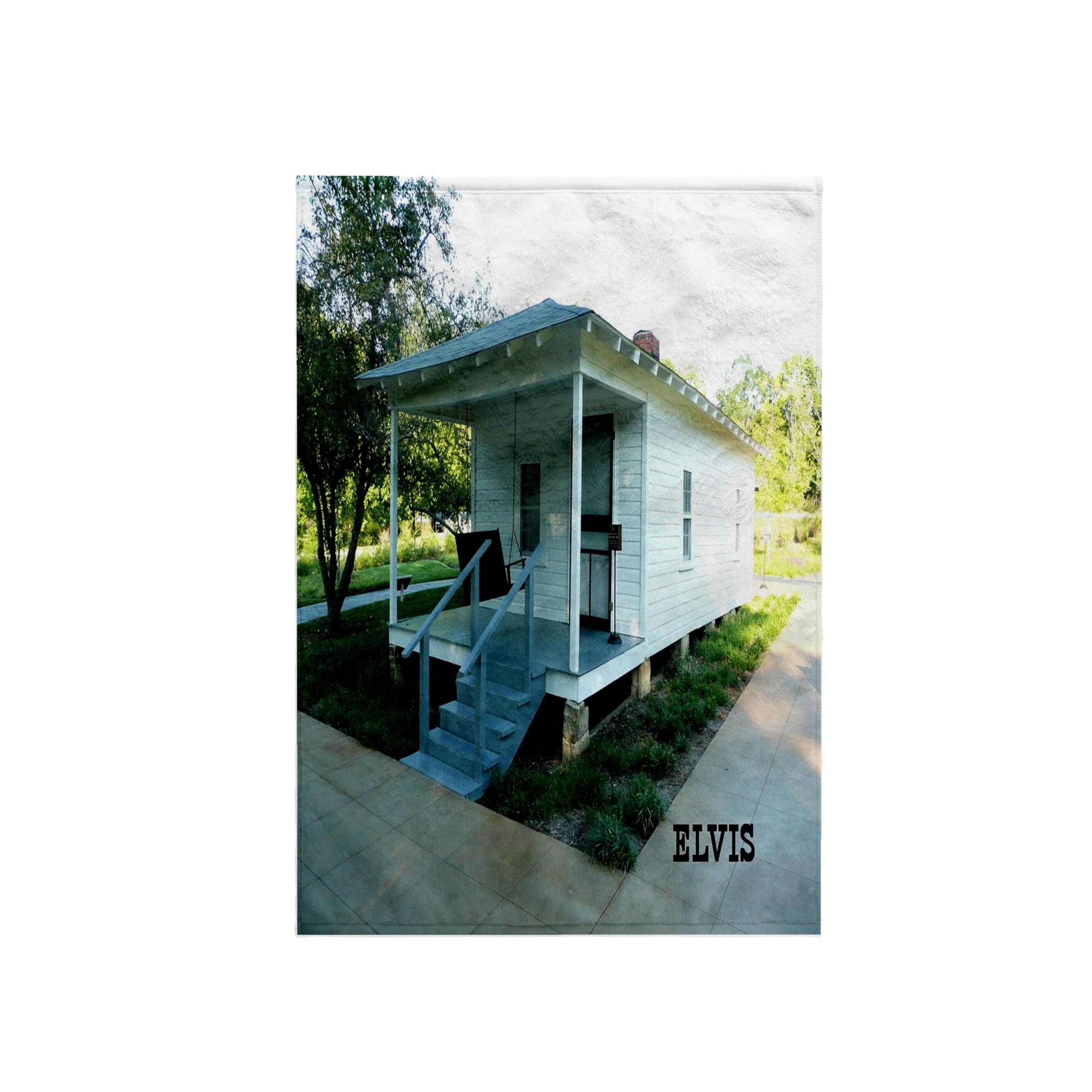 3dRose Lens Art by Florene - Elvis Presley Boyhood Home in Tupelo Mississippi - Decorative Cotton Towels (Set of 1) - Perfect for Bathroom, Kitchen & Elvis Fan Gift Ideas