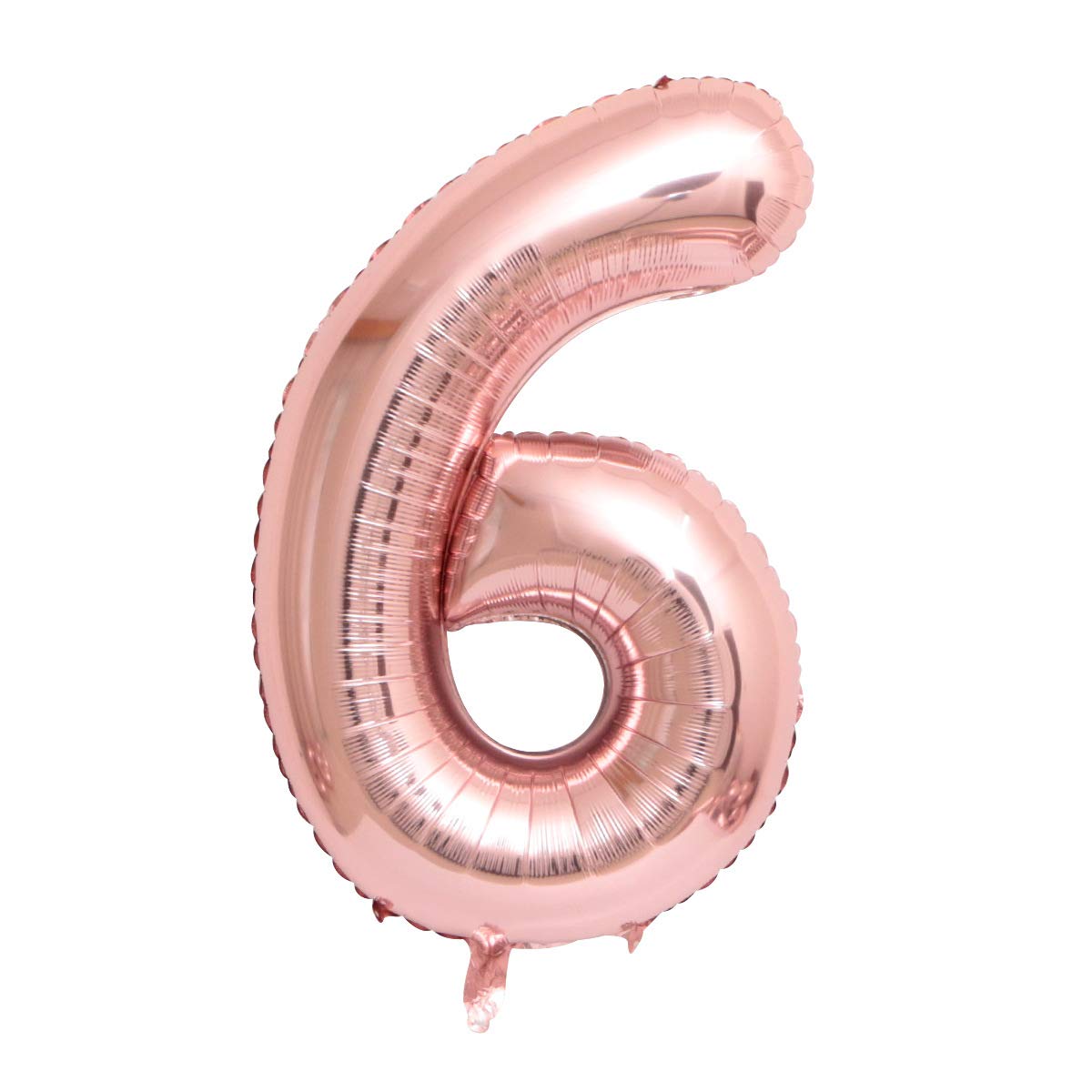 40 Inch Rose Gold Number 6 Balloons - Large Foil Mylar Balloons for Birthday Parties, Baby Showers, Anniversaries & Special Events - Perfect Decorations for Photo Backdrops & Celebrations