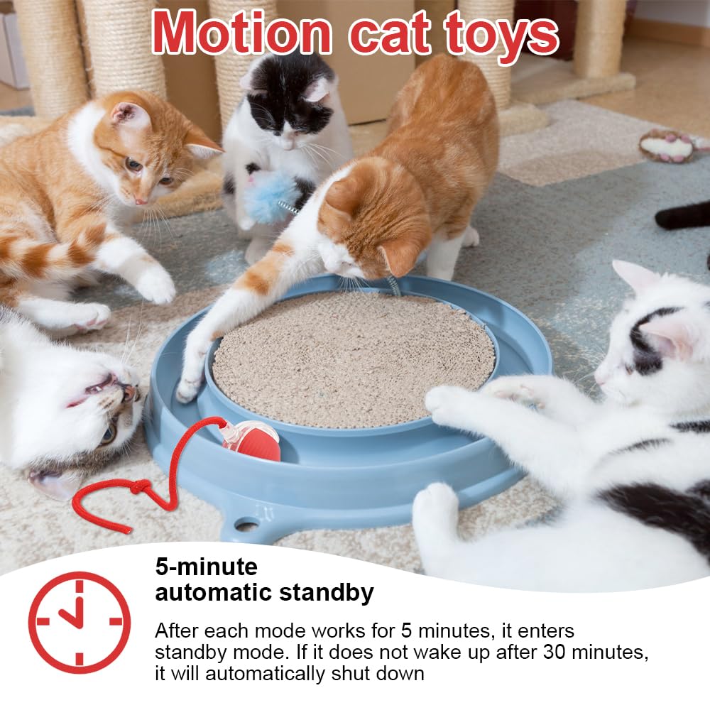 Interactive Cat & Dog Toy Ball - 2024 New Self-Rolling 360° Smart Electric Pet Toy for Indoor Cats & Small Dogs - Automatic Fast Rolling on Carpet & Hard Floors - Fun Exercise & Playtime (Red)