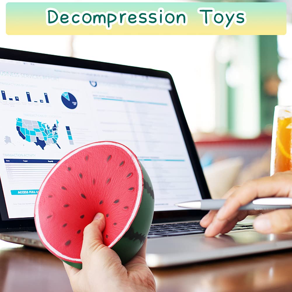 Half Watermelon Jumbo Squishy Fidget Toy - Sensory Push Bubble Popper, Slow Rising Stress Relief Squishy for Kids & Adults - Galaxy Starry Scented Squeeze Toy Gift for Anxiety Relief (Perfect for Office, Classroom & Travel Stress Relief)