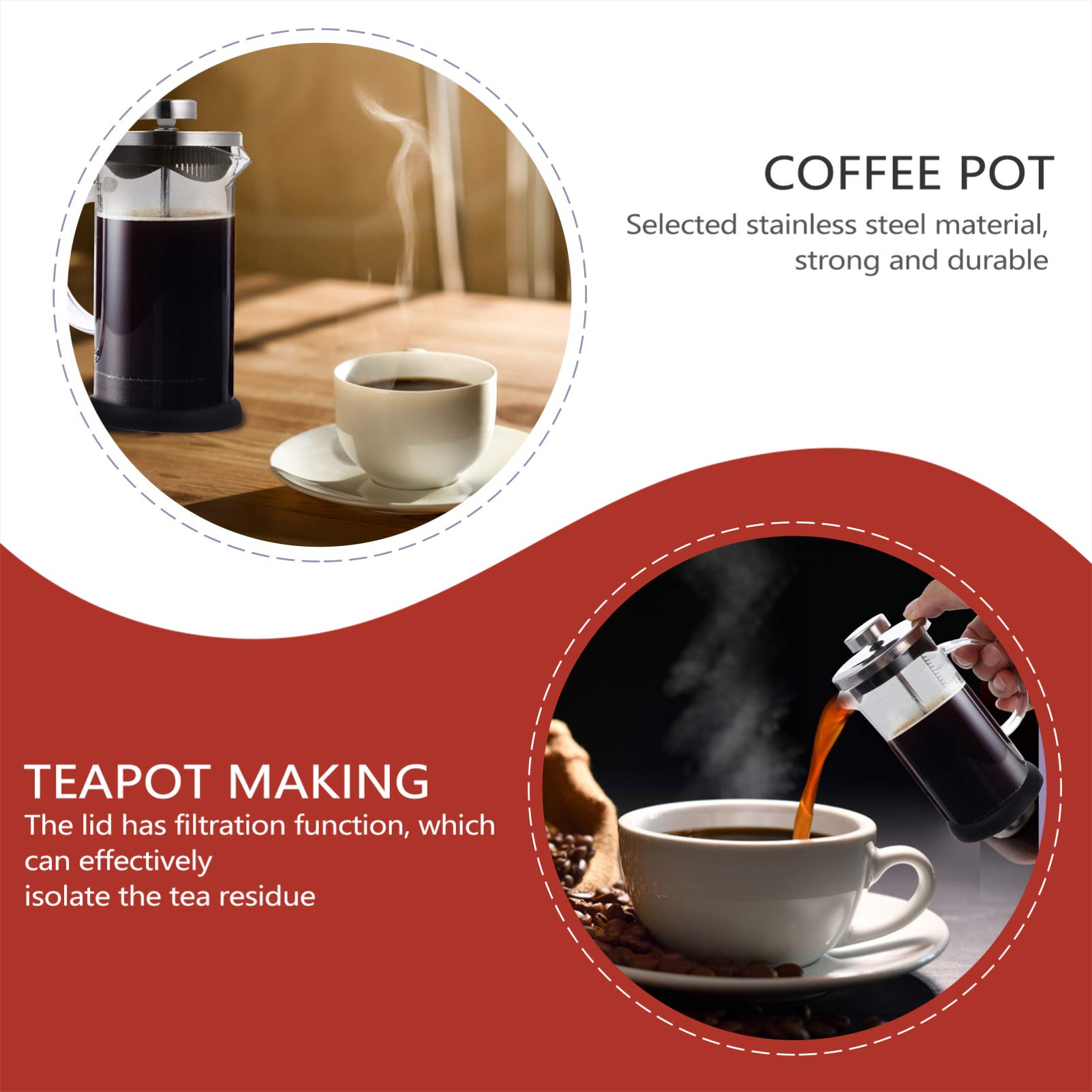 Hemoton 1-Piece Portable Espresso Maker - Stainless Steel Stovetop Coffee Pot with Glass Kettle for Manual Espresso & Tea Brewing | Perfect for Travel, Camping & Home Use
