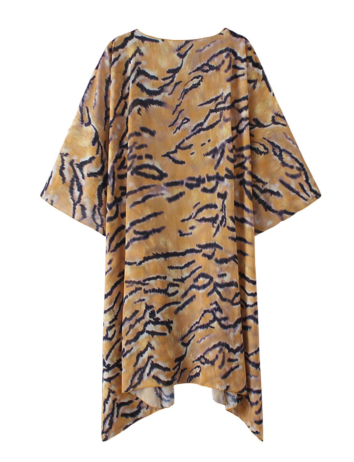 MayBuy Women's Summer Long Flowy Kimono Cardigan - Boho Chiffon Beach Cover Up Top for Women - Lightweight Loose Open Front Cardigan for Beach, Pool, Vacation & Outdoor Wear