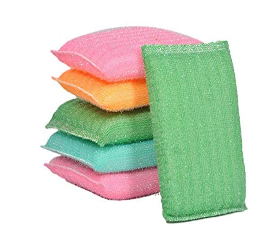 Multi-Purpose Kitchen Sponge Scrubber Pad - Heavy Duty Cleaning Sponge for Dishes, Utensils, Tiles & Countertops - Durable Scouring Brush with Non-Scratch Foam (6-Pack, Assorted Colors) - Perfect for Dishwashing, Sink Cleaning & Household Chores