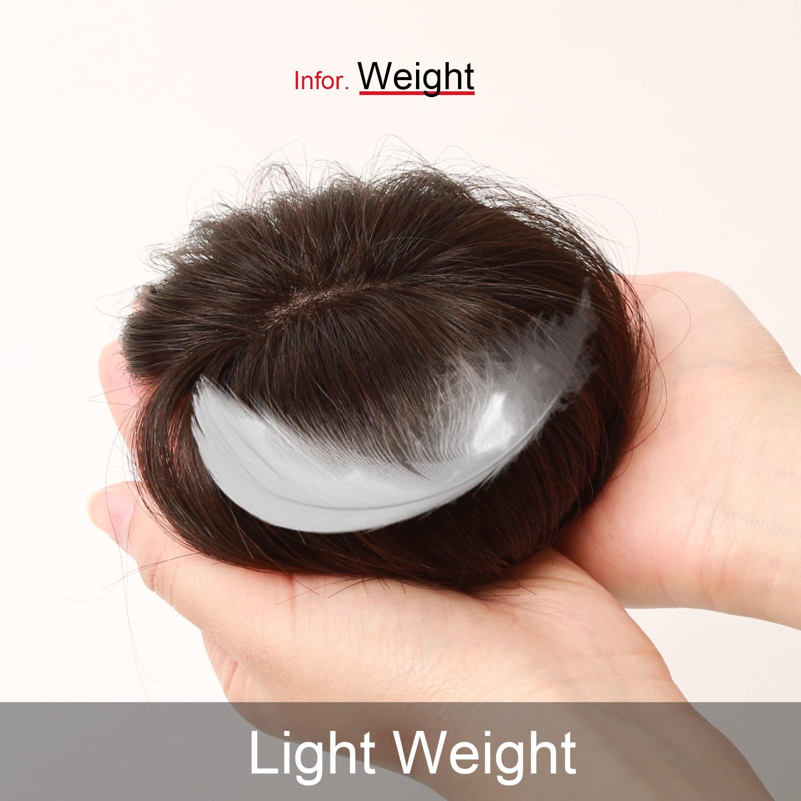 100% Human Hair Topper for Women - Handmade Clip-In Hair Piece for Thinning Hair & Hair Loss | 20CM BL Natural Black | Perfect for Daily Wear, Special Occasions & Hair Volume Boost