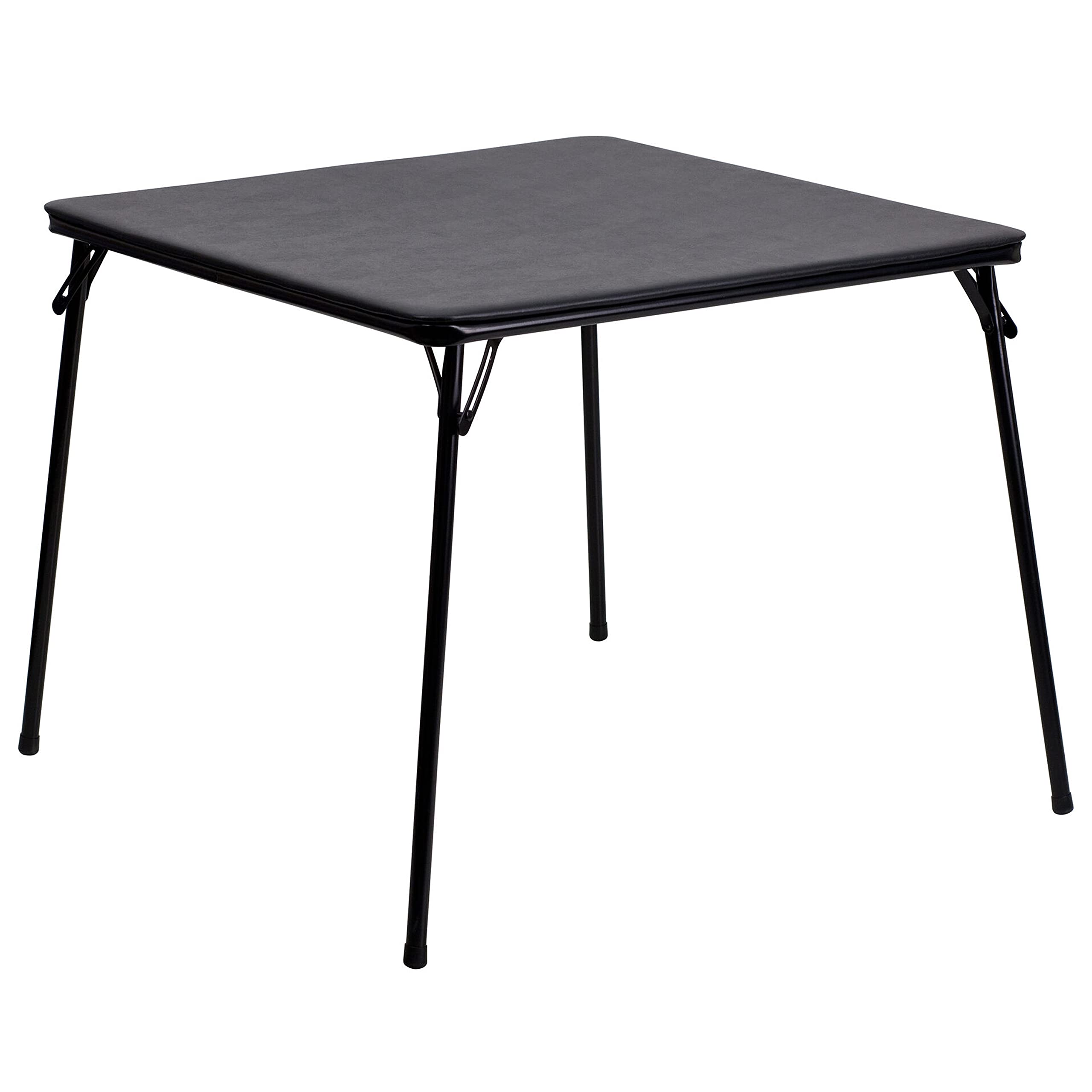 Flash Furniture Madison 5-Piece Folding Card Table and Chairs Set - Portable Event Table with 4 Chairs - Compact Black Gaming & Dining Set for Home, Parties, and Outdoor Events