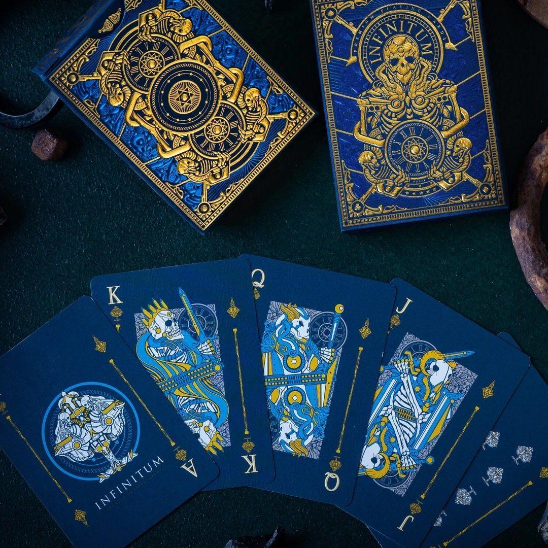 Infinitum Playing Cards - Premium Royal Blue Deck for Magic Tricks, Poker & Cardistry | Perfect for Card Games, Collectors & Professional Performers