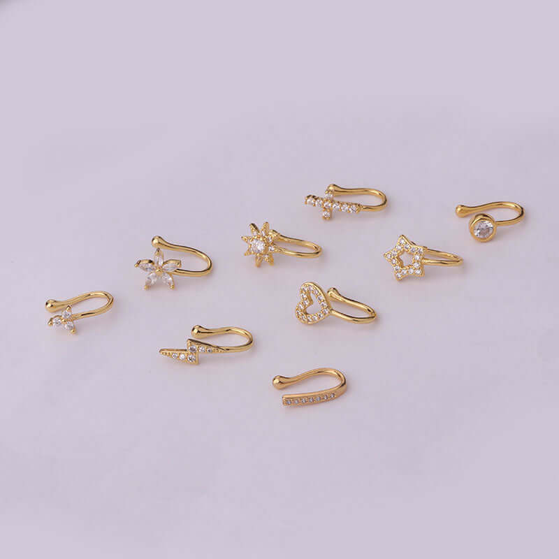 18K Gold Bunny No Piercing Nose Cuff - Fake Nose Ring for Women | Trendy Non-Piercing Nose Jewelry for Parties, Weddings & Everyday Wear (HSPJ609)
