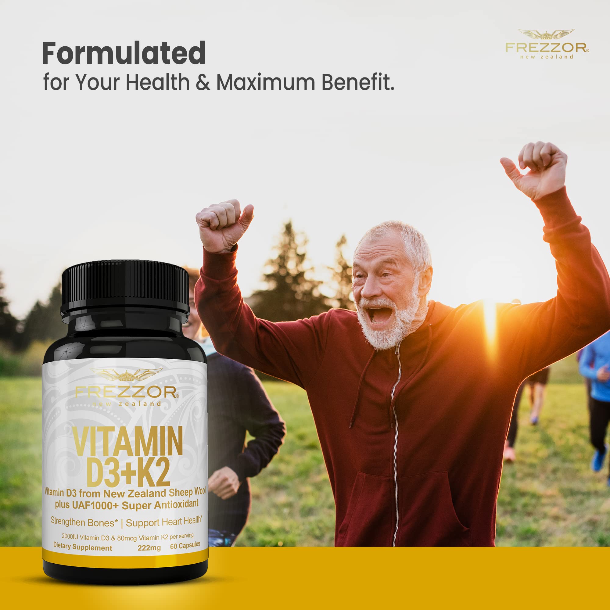 Premium Vitamin D3 2000IU & K2 (MK7) 80mcg Supplement - 360 Softgels (6 Month Supply) - Sourced from 100% New Zealand Sheep's Wool Lanolin - Supports Cardiovascular Health & Strong Bones - Ideal for Immune Boosting, Winter Wellness & Active Lifestyles