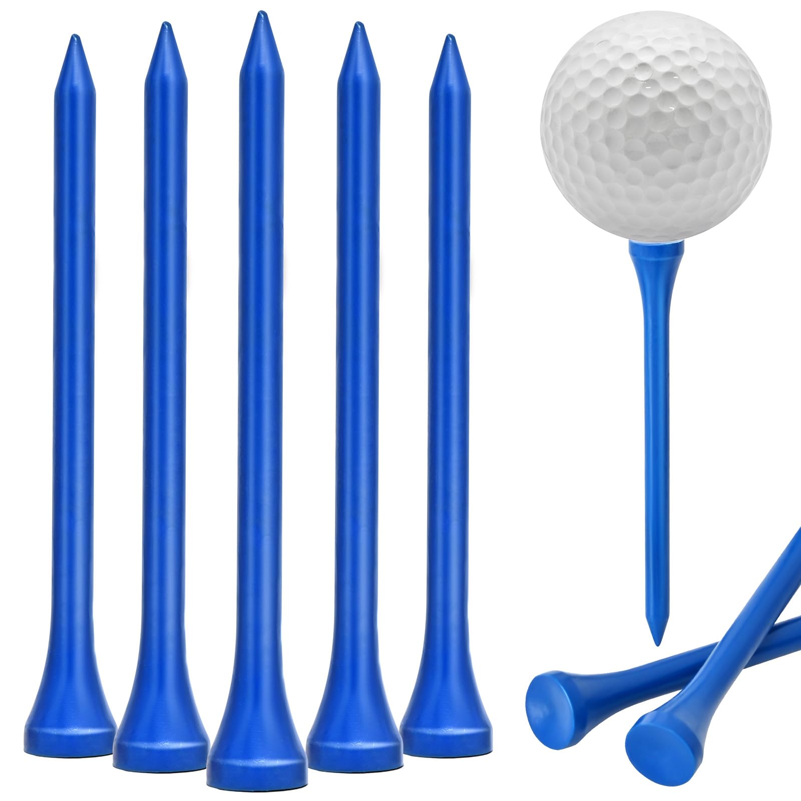 100 Pack 3 1/4 Inch Natural Bamboo Golf Tees - Durable & Stable Professional Tee System for Reduced Friction & Side Spin | Perfect for Driving Range, Tournament Play & Practice Sessions