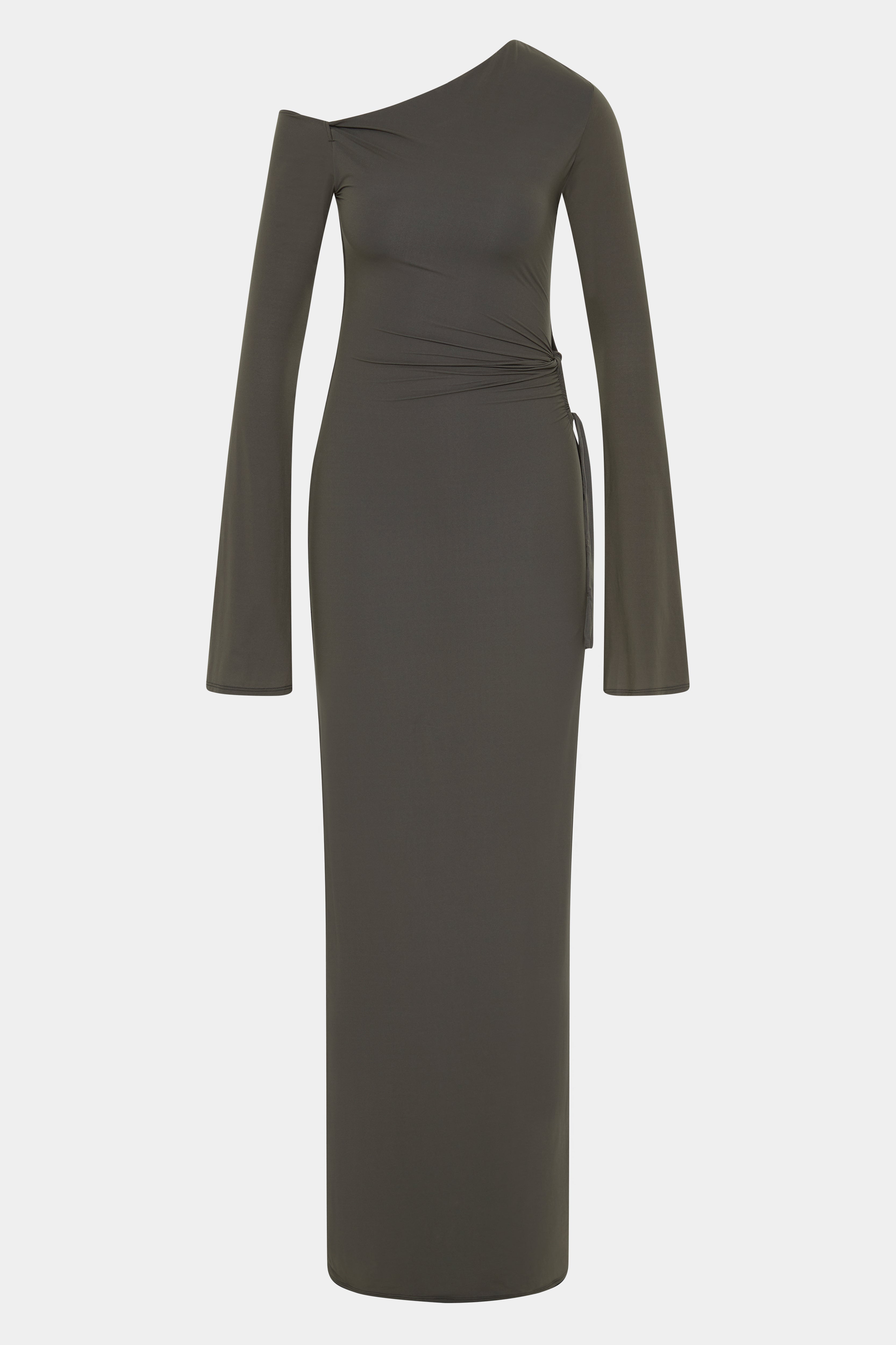 Hana Tie Maxi Dress for Women - Flowy Summer Beach Dress with Side Slit & Belt - Perfect for Vacations, Weddings, and Date Nights
