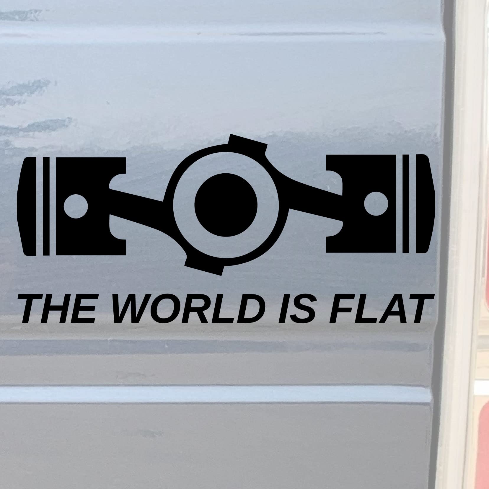The World is Flat Vinyl Sticker - Durable 6-Year Outdoor Decal for Cars, Trucks, Laptops & Walls - Easy to Apply on Any Smooth Surface - Perfect for Bumper Stickers, Laptop Decals & Home Decor (Black, 1 Pack)
