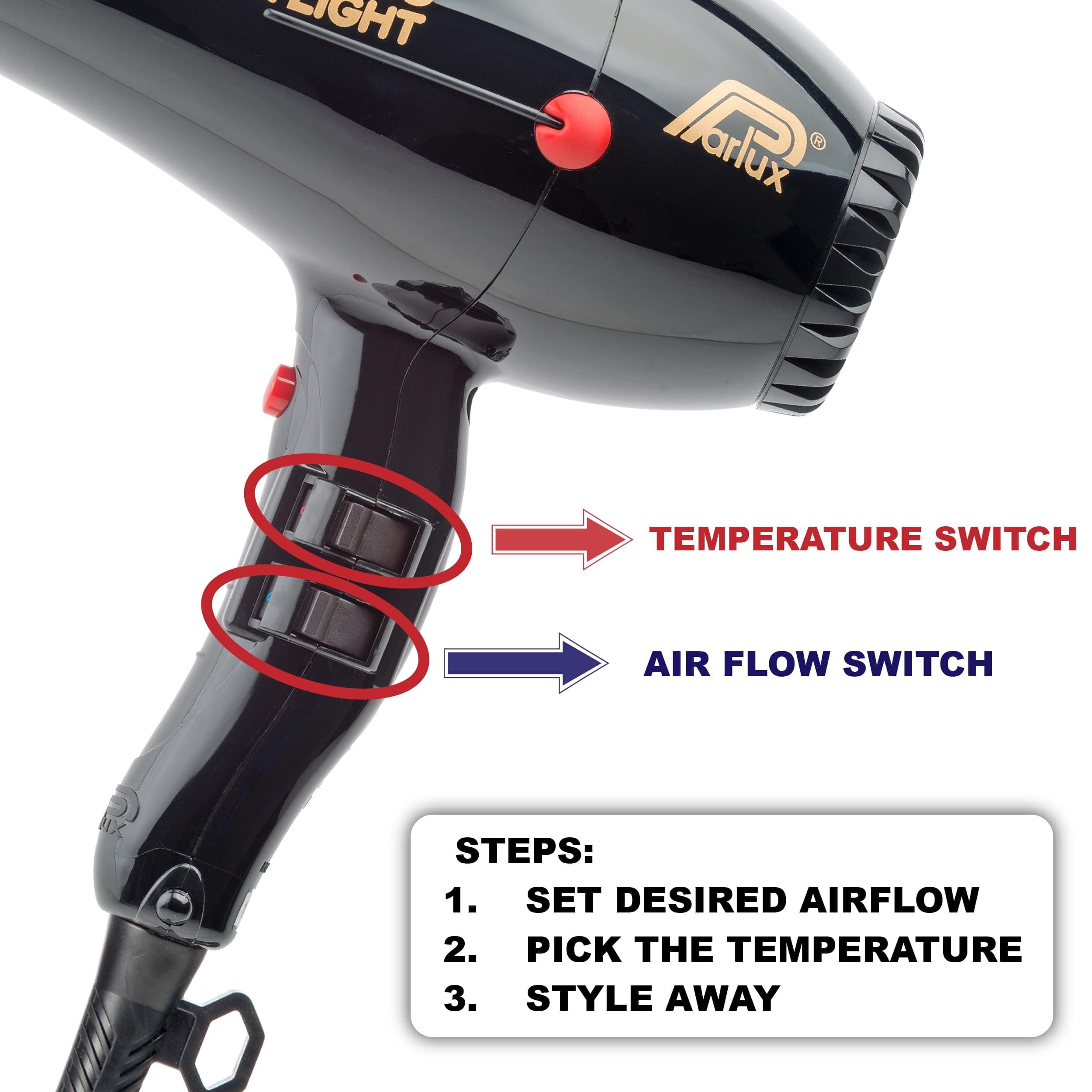 Parlux 385 Powerlight Ionic & Ceramic Pink Hair Dryer with M Hair Designs Hot Blow Attachment - Lightweight Professional Blow Dryer for Fast Drying & Frizz Control | Salon-Quality Styling at Home | Perfect for Travel & Daily Hair Care