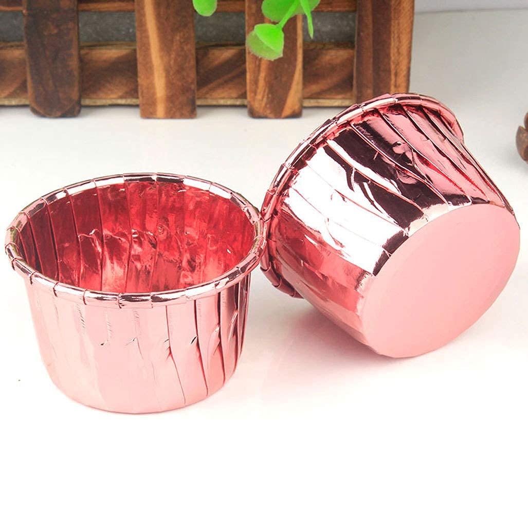 50Pcs Disposable Aluminum Foil Cupcake Liners & Muffin Baking Cups - Perfect for Home Baking, Party Desserts, and Professional Pastry Making