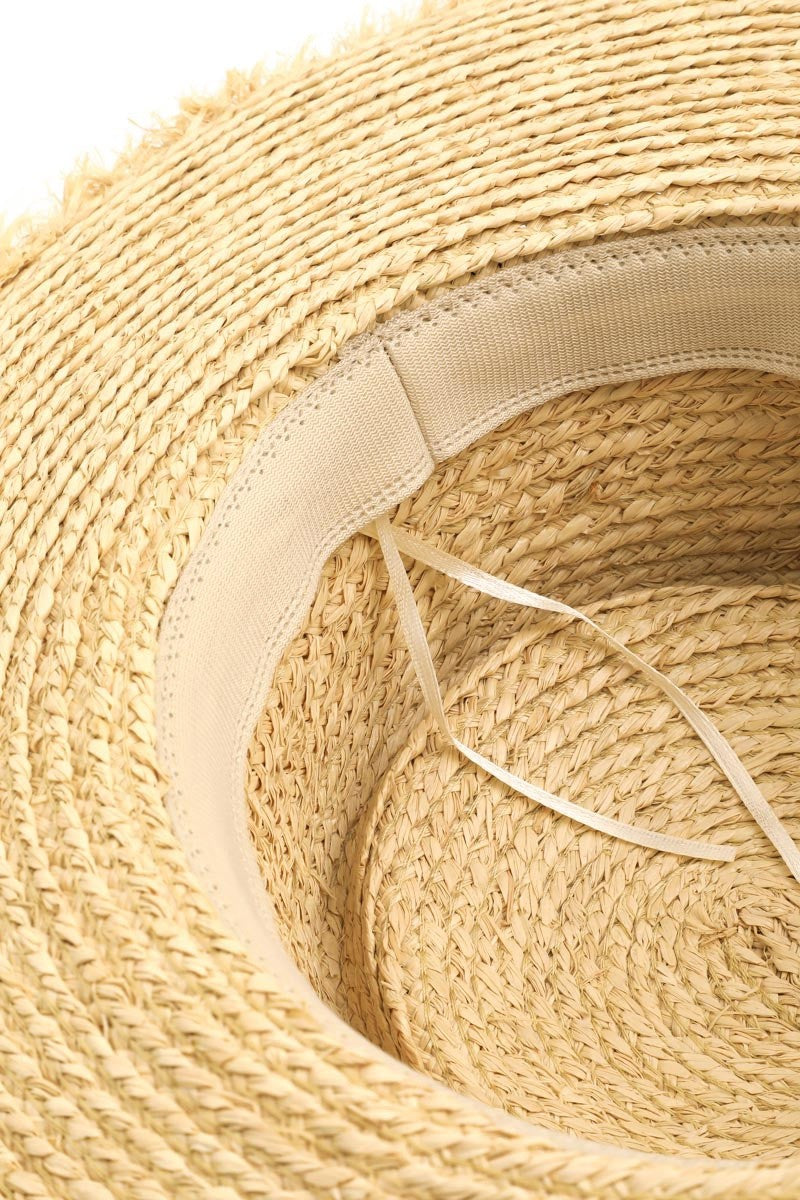 Stylish Fame Cutout Woven Straw Hat for Women - Summer Beach Vacation, Outdoor Garden Party & Boho Fashion Accessory