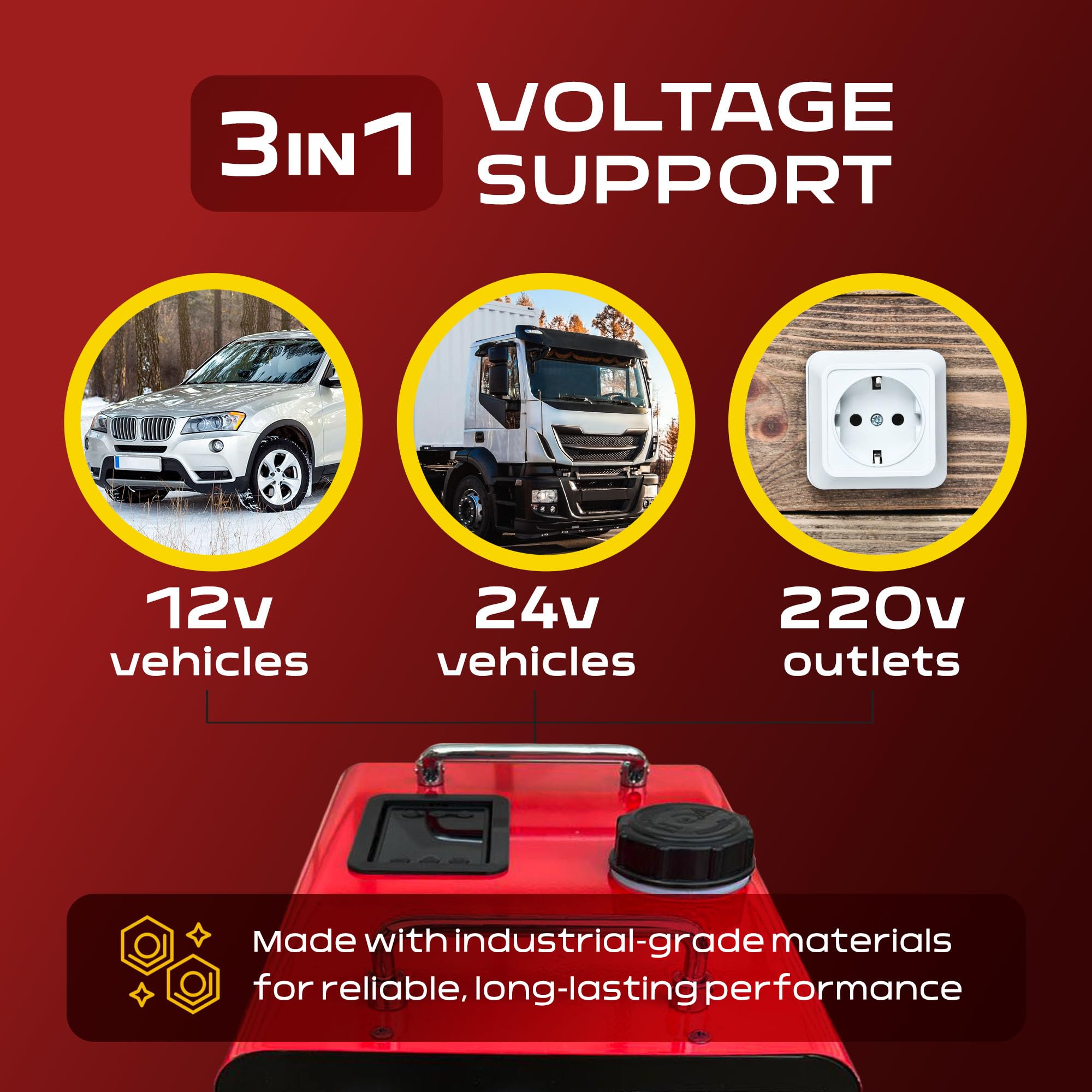 8kW Diesel Heater 12V/24V/220V Portable Air Heater with 5L Fuel Tank, LCD Display & Remote Control -40°F to +176°F for RV, Truck, Camper, Trailer, Garage, Workshop - Fast Heating & Energy Efficient