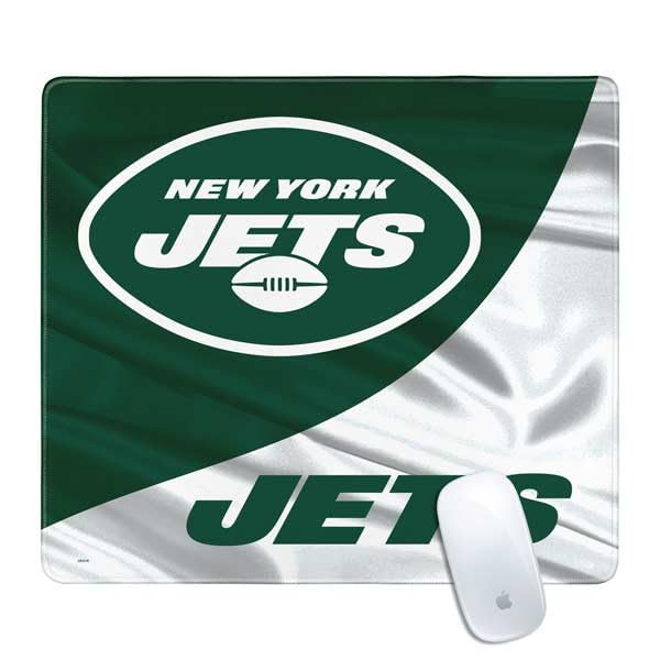 Skinit Medium Gaming Mouse Pad - Officially Licensed NFL New York Jets Design with Stitched Edges, Waterproof, Non-Slip Rubber Base - Perfect Desk Mat for Keyboard & Mouse - Ideal for Gaming, Office Work & Home Computer Setup